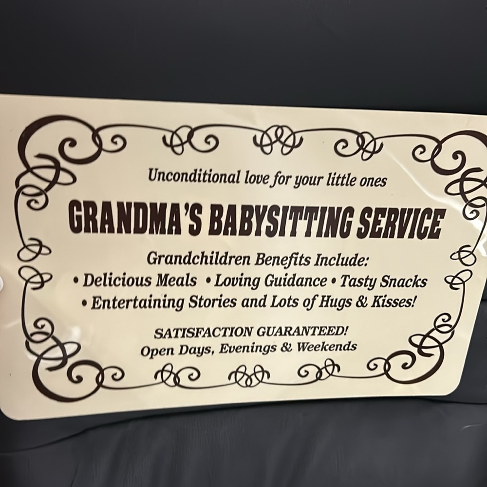 Grandma Baby Sitting Service Sign